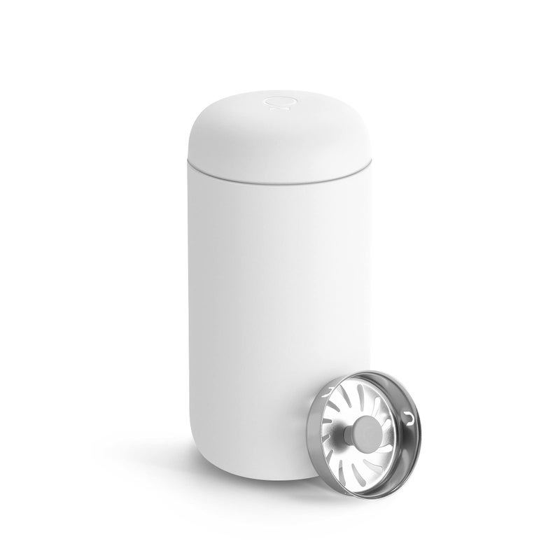 Fellow 12 oz Carter Move Travel Mug - Vacuum-Insulated Stainless Steel Travel Coffee Mug - Coffee Tumbler with Ceramic Interior and Splash Guard - Matte White - Image 1