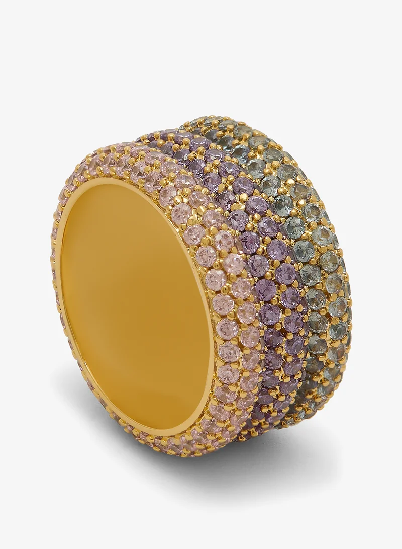 جس إيسينزا خاتم ثلاثي مرصع