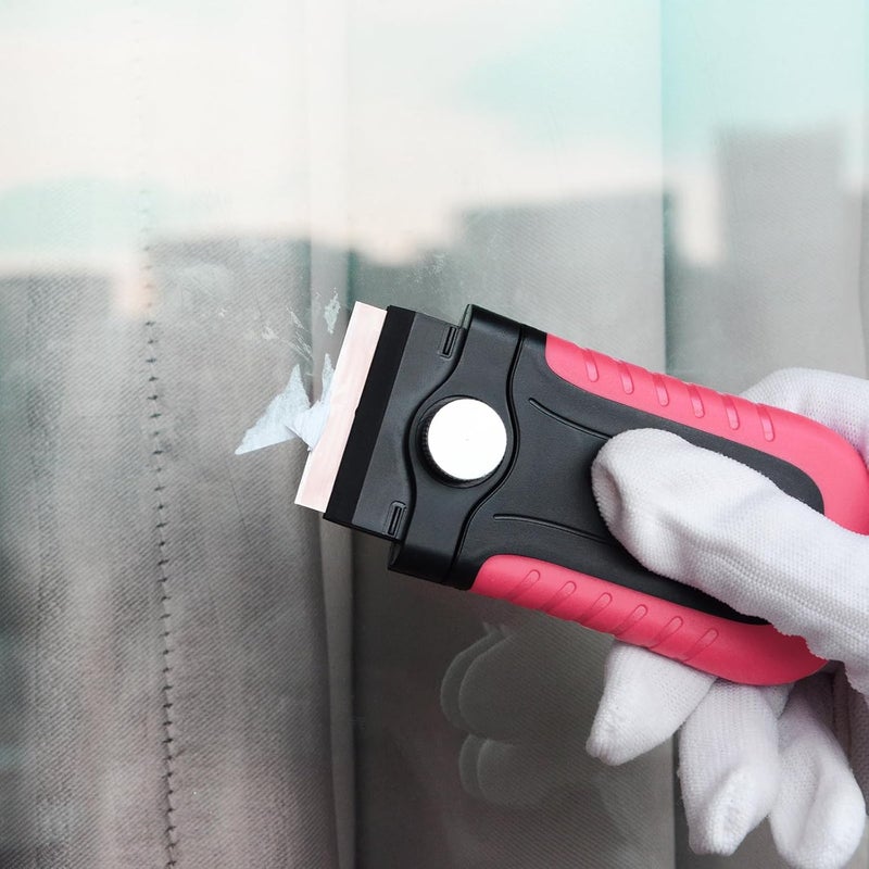 Gomake Razor Blade Scraper Tool with Blade Storage Container, Glass Cooktop Stove Scraper with 10PCS Stainless Steel Blades for Glass Clean,Paint,Old Label,Decal Sticker,Adhesive Remover-Pink - Image 4