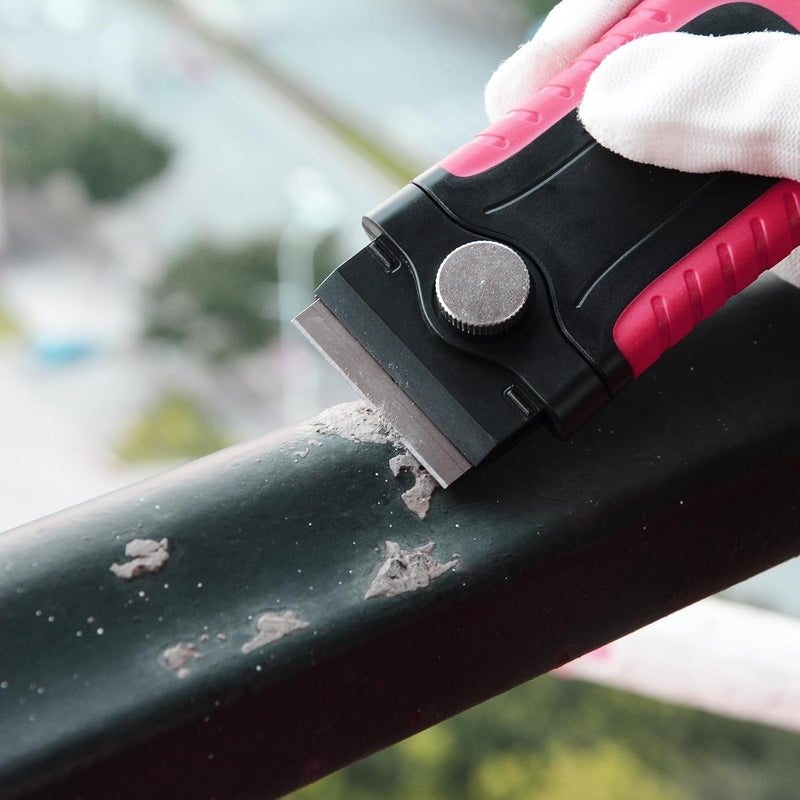 Gomake Razor Blade Scraper Tool with Blade Storage Container, Glass Cooktop Stove Scraper with 10PCS Stainless Steel Blades for Glass Clean,Paint,Old Label,Decal Sticker,Adhesive Remover-Pink - Image 5