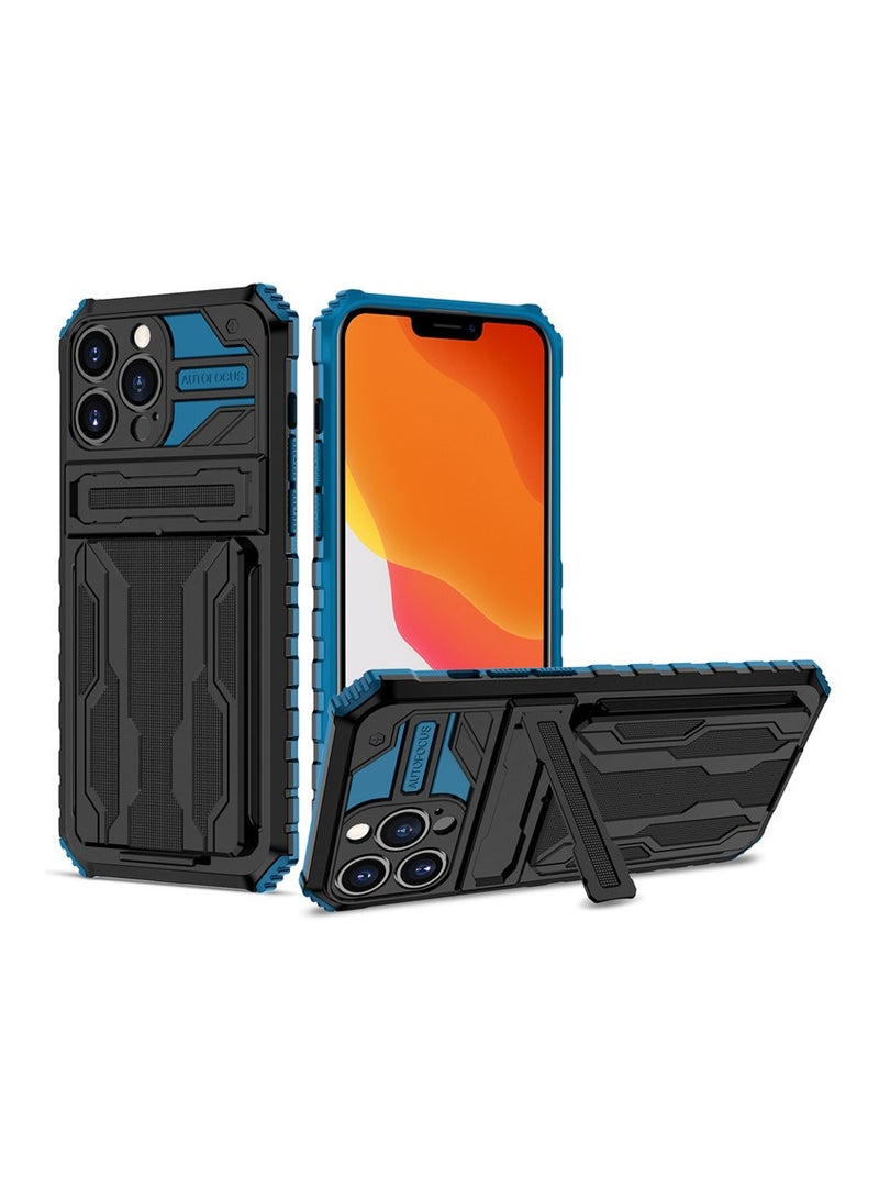 general Phone case for iPhone 15 Pro Max /15 Pro/15 Plus/15, military armor case, foldable built-in stand, invisible card slot ultra-thin protective cover