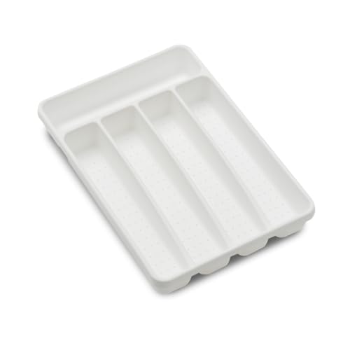 Madesmart صينية أدوات المائدة الصغيرة من ميدسمارت، فضية، بيضاء - Image 2