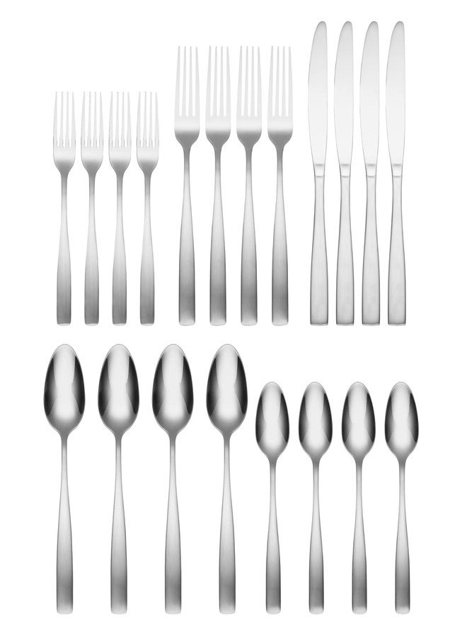 Cambridge Silverware Set, Madison 20-Piece Flatware Set, Service For 4, 18/0 Stainless Steel, Dishwasher Safe, Flatware Cutlery Sets, Kitchen Utensils, Knives Spoons And Forks (Silver, 20 Pieces) - Image 2