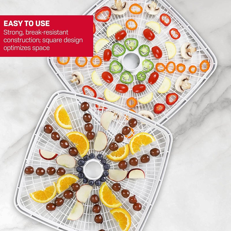 NESCO SQT-2 Square 14 1/2" Speckled Plastic Add-A-Trays for FD-80 Food Dehydrators - Set of 2 - Image 3