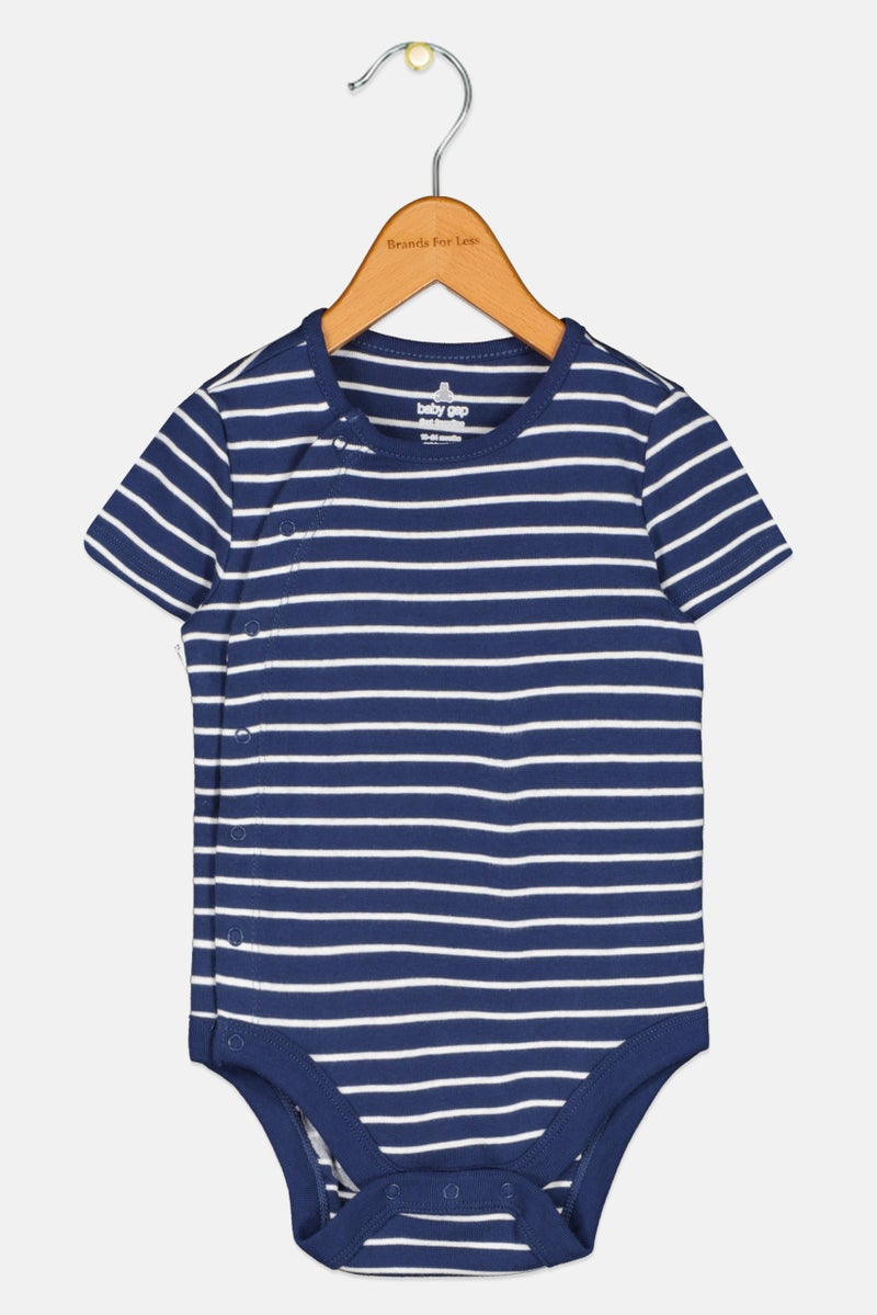 GAP Toddlers Boy Stripe Short Sleeves Bodysuits, Multicolor  - Image 1