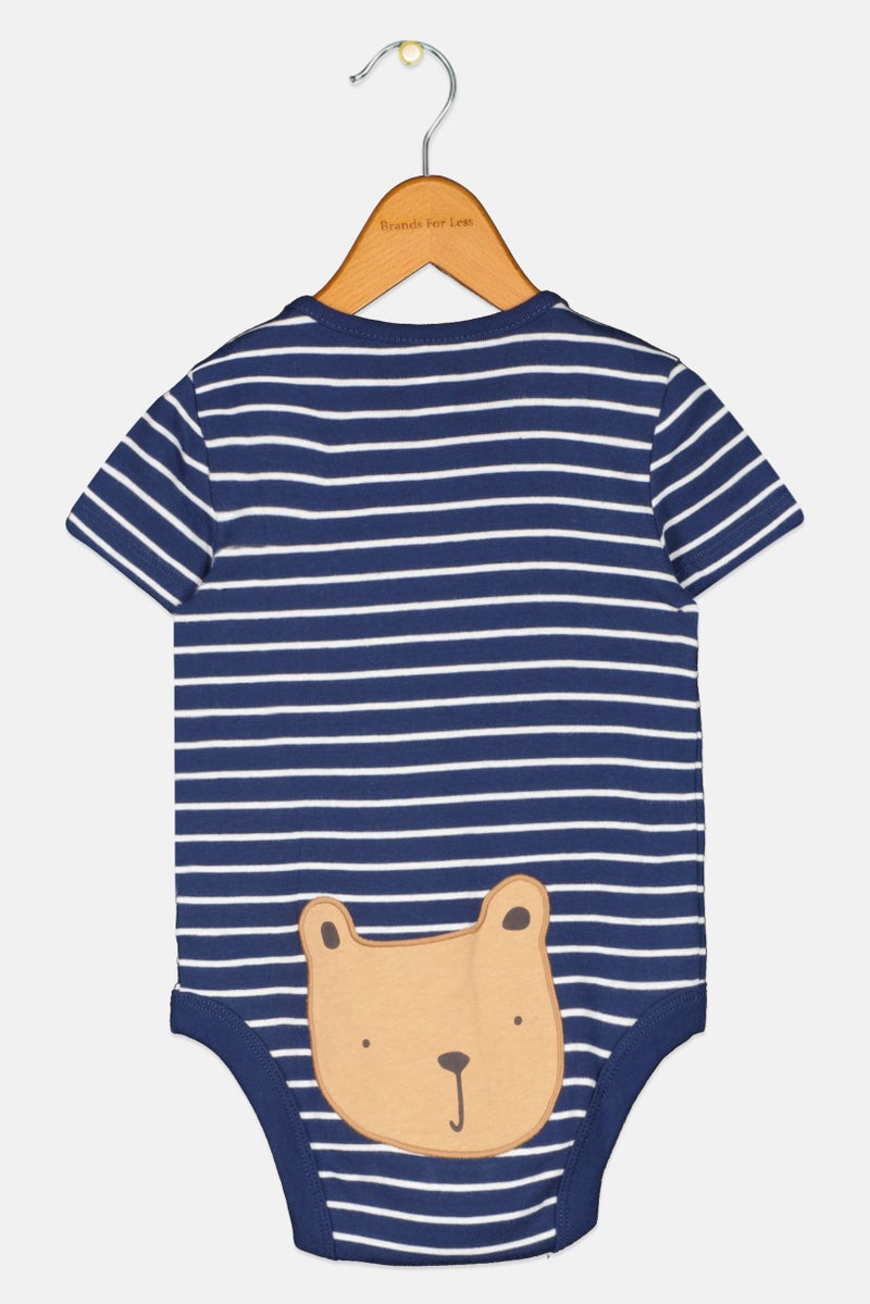 GAP Toddlers Boy Stripe Short Sleeves Bodysuits, Multicolor  - Image 2