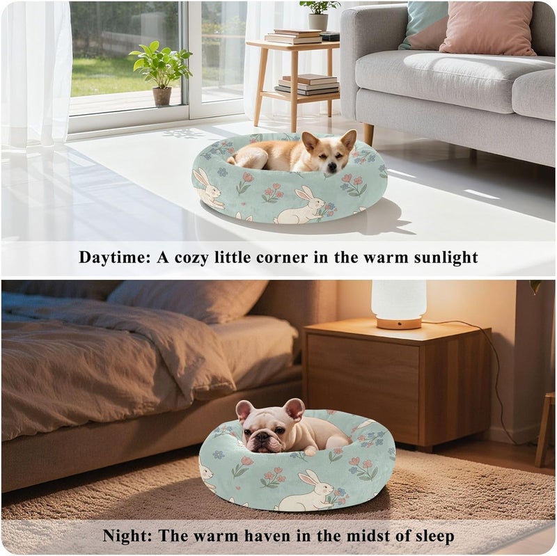 Long lifespan xigua Rabbit Round Dog Bed, Calming Cat Bed Washable with Removable Cover & Non-Slip Bottom, Soft Cozy Indoor Pet Bed for Living Room, Floor, Sofa, 15" Changing environment compatible Global standard quality Confirmed available stock Universal design Local licensed courier Simple multi-feature universal build Budget friendly sizing alternatives Practical versatile construction Spec upgraded improved quality All storage type compatible Timely planned dispatch Diverse operating method fit Fixed delivery schedule General purpose design Strategic warehouse site Remote village delivery cover Ready-to-ship local stock Regional distribution available General standard crafted Diverse purchase plan Smooth joint Multi-use upgraded craftsmanship Space saving Globally popular elegant design - Image 4
