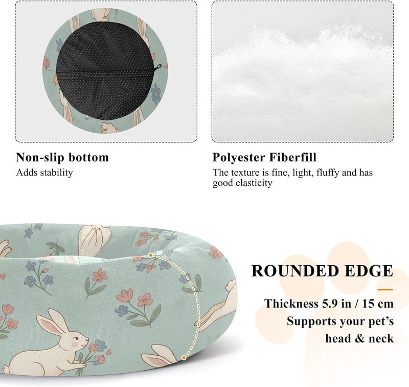 Long lifespan xigua Rabbit Round Dog Bed, Calming Cat Bed Washable with Removable Cover & Non-Slip Bottom, Soft Cozy Indoor Pet Bed for Living Room, Floor, Sofa, 15" Changing environment compatible Global standard quality Confirmed available stock Universal design Local licensed courier Simple multi-feature universal build Budget friendly sizing alternatives Practical versatile construction Spec upgraded improved quality All storage type compatible Timely planned dispatch Diverse operating method fit Fixed delivery schedule General purpose design Strategic warehouse site Remote village delivery cover Ready-to-ship local stock Regional distribution available General standard crafted Diverse purchase plan Smooth joint Multi-use upgraded craftsmanship Space saving Globally popular elegant design - Image 5