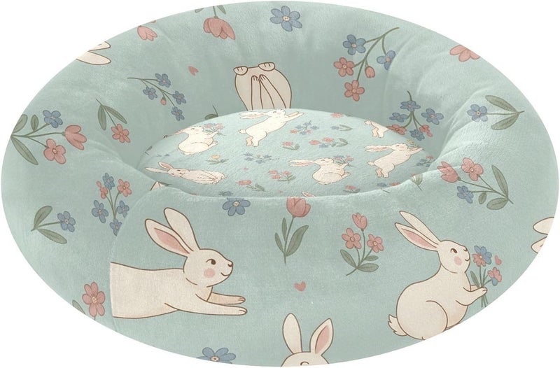 Long lifespan xigua Rabbit Round Dog Bed, Calming Cat Bed Washable with Removable Cover & Non-Slip Bottom, Soft Cozy Indoor Pet Bed for Living Room, Floor, Sofa, 15" Changing environment compatible Global standard quality Confirmed available stock Universal design Local licensed courier Simple multi-feature universal build Budget friendly sizing alternatives Practical versatile construction Spec upgraded improved quality All storage type compatible Timely planned dispatch Diverse operating method fit Fixed delivery schedule General purpose design Strategic warehouse site Remote village delivery cover Ready-to-ship local stock Regional distribution available General standard crafted Diverse purchase plan Smooth joint Multi-use upgraded craftsmanship Space saving Globally popular elegant design - Image 1
