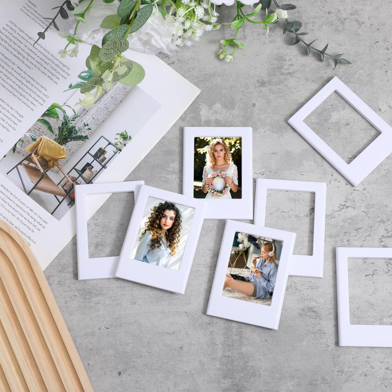 Caeuiciw 30 Pack Mini Magnetic Picture Frames 2x3 Inch Picture Frames Small Table Pictures Holder Compatible with Polaroid Fujifilm Film Photos for Fridge Table Locker Whiteboard (White - Image 4