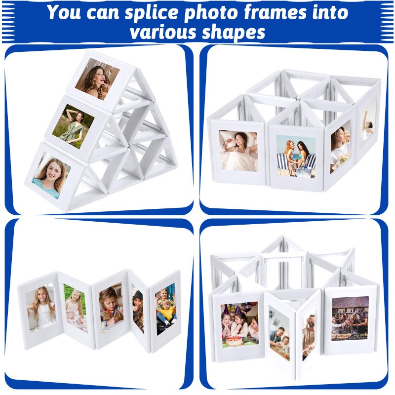 Caeuiciw 30 Pack Mini Magnetic Picture Frames 2x3 Inch Picture Frames Small Table Pictures Holder Compatible with Polaroid Fujifilm Film Photos for Fridge Table Locker Whiteboard (White - Image 3