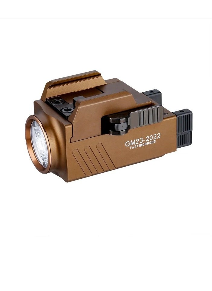 AROAQ Tactical Light, 800lm LED Military Lamp Light, Strong And Durable Quick Release Flashlight, Long Lasting Rechargeable Bright Military Torch With Two Working Modes, (Brown)  - Image 1