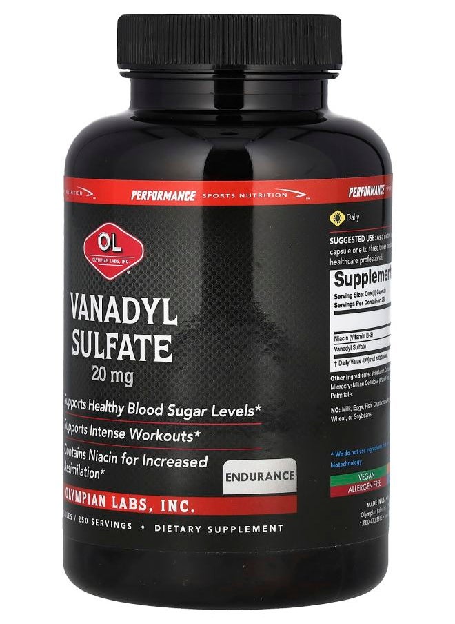 Olympian Labs Vanadyl Sulfate 20 mg 250 Capsules  - Image 2
