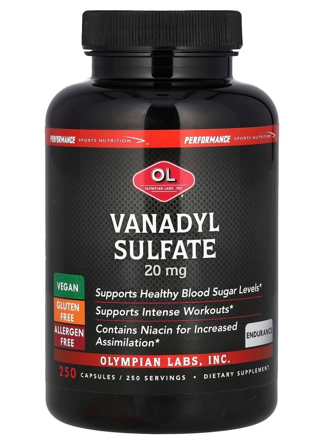 Olympian Labs Vanadyl Sulfate 20 mg 250 Capsules  - Image 1