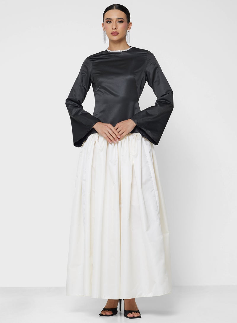 نمشي x فستان سهرة بتصميم متباين - Image 1