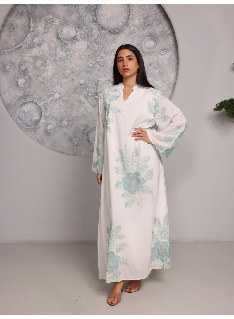 IKKXA Azure Petal Jalabiya IK5017 Blue