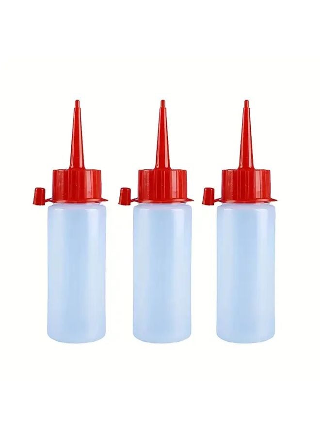 Red Lid Glue Bottle With Straight Hook Cap Water Oil Pot Sewing Agent Paint 3pcs - Image 2