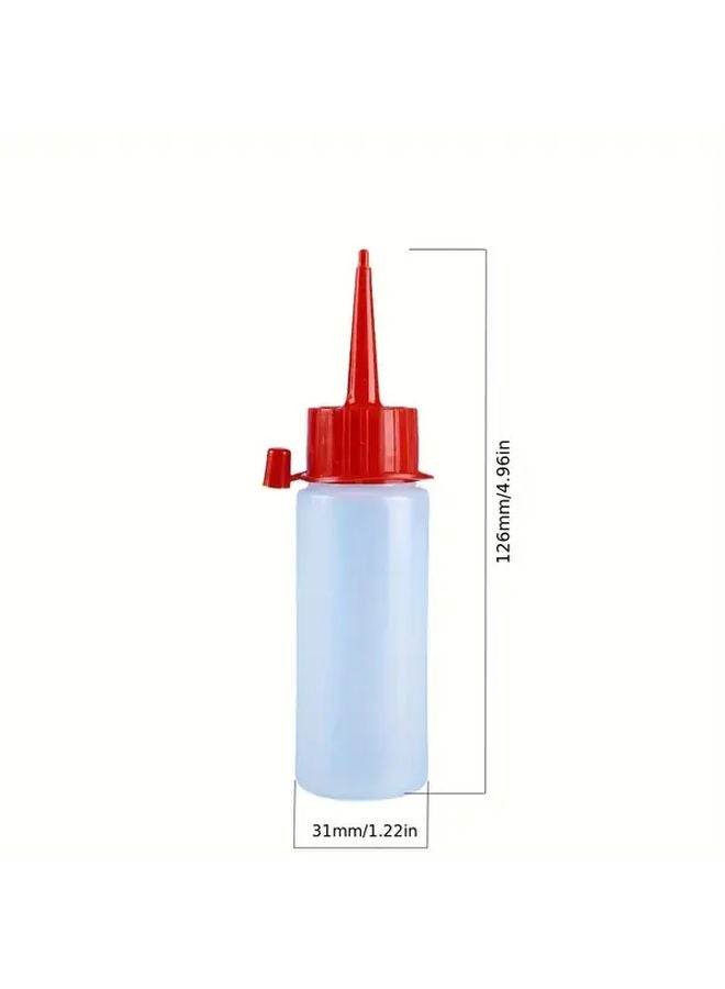 Red Lid Glue Bottle With Straight Hook Cap Water Oil Pot Sewing Agent Paint 3pcs - Image 3