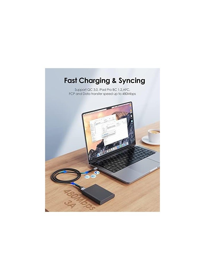 Lention USB Type C Cable 9V/3A Fast Charging (2-Pack 3.3ft+3.3ft), LENTION USB A to USB C 27W Braided Charger Cord Compatible with Samsung Galaxy S10 S10E S9 S8 Plus Note 10 9 8, Moto Z, LG G8/G7, More (Grey)  - Image 2