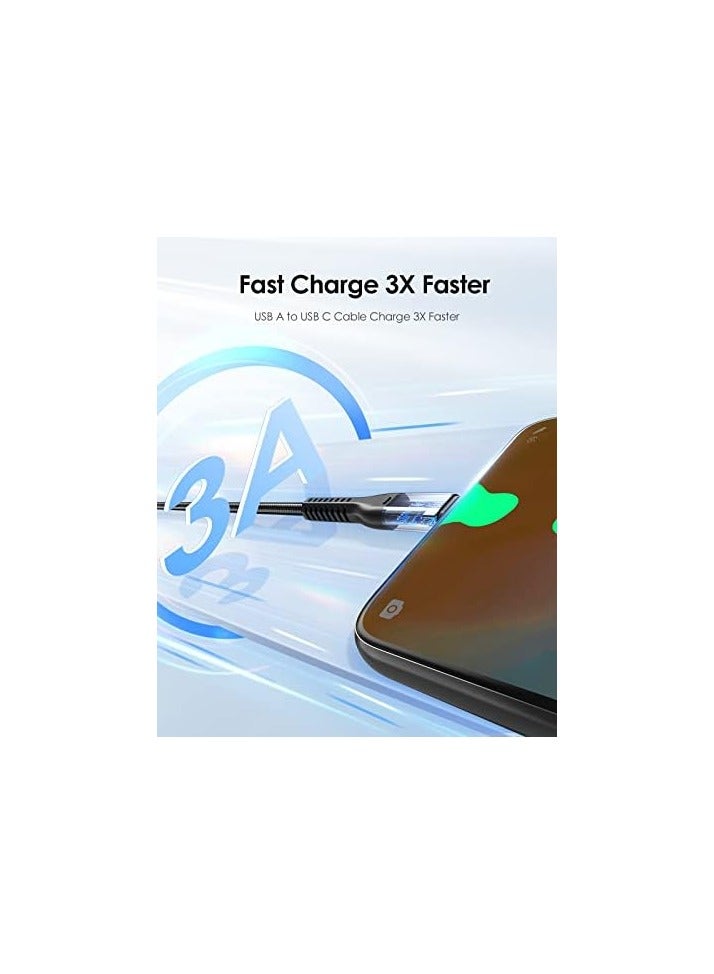 Lention USB Type C Cable 9V/3A Fast Charging (2-Pack 3.3ft+3.3ft), LENTION USB A to USB C 27W Braided Charger Cord Compatible with Samsung Galaxy S10 S10E S9 S8 Plus Note 10 9 8, Moto Z, LG G8/G7, More (Grey)  - Image 3