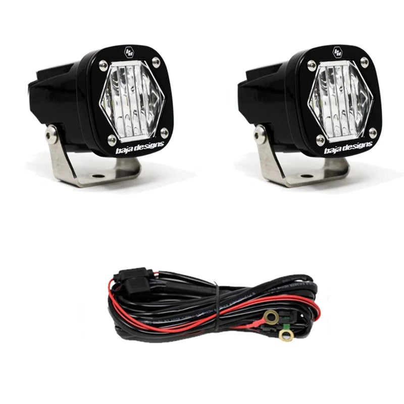 بودات إضاءة LED الإضافية Baja Designs S1 تناسب عالمي مع مجموعة الأسلاك 2 LEDs زوايا واسعة واضحة