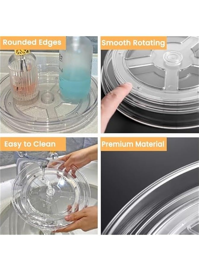 Beauenty 2 Pack Rotary Organizer, Rotary Turntable for Fridge, Pantry Organization and Storage, Kitchen Spice Rack, Bathroom, Vanity, Countertop, Under Sink and Table（23cm+27cm) - Image 4