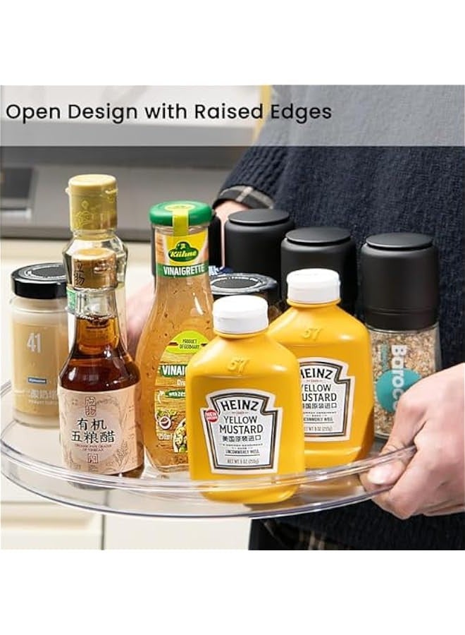 Beauenty 2 Pack Rotary Organizer, Rotary Turntable for Fridge, Pantry Organization and Storage, Kitchen Spice Rack, Bathroom, Vanity, Countertop, Under Sink and Table（23cm+27cm) - Image 2