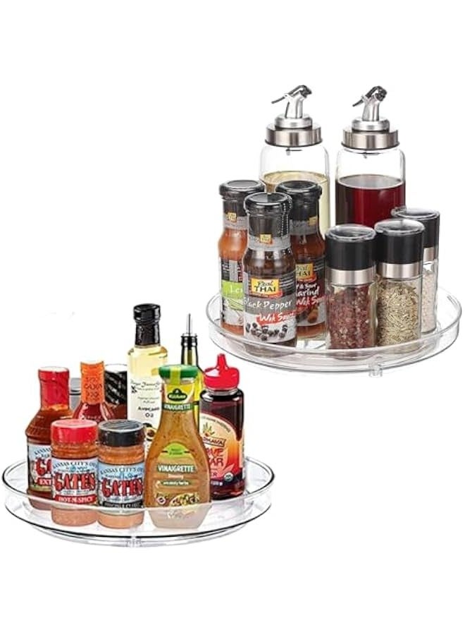 Beauenty 2 Pack Rotary Organizer, Rotary Turntable for Fridge, Pantry Organization and Storage, Kitchen Spice Rack, Bathroom, Vanity, Countertop, Under Sink and Table（23cm+27cm) - Image 1