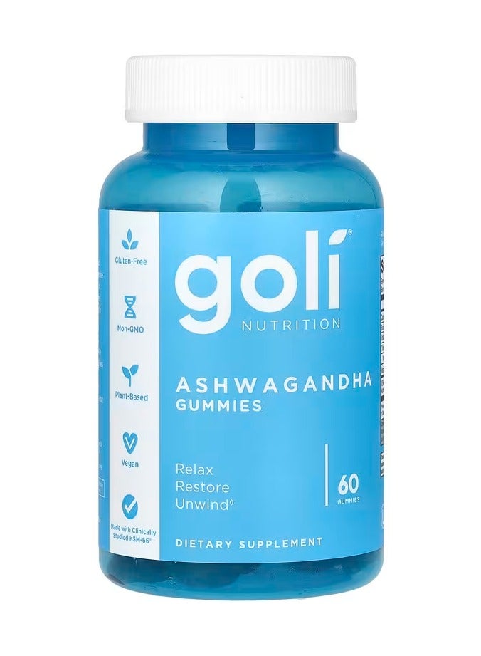 Goli جولي نيوترشن، حلوى جيلاتينية من أشواغاندا، 60 حلوى جيلاتينية - Image 1