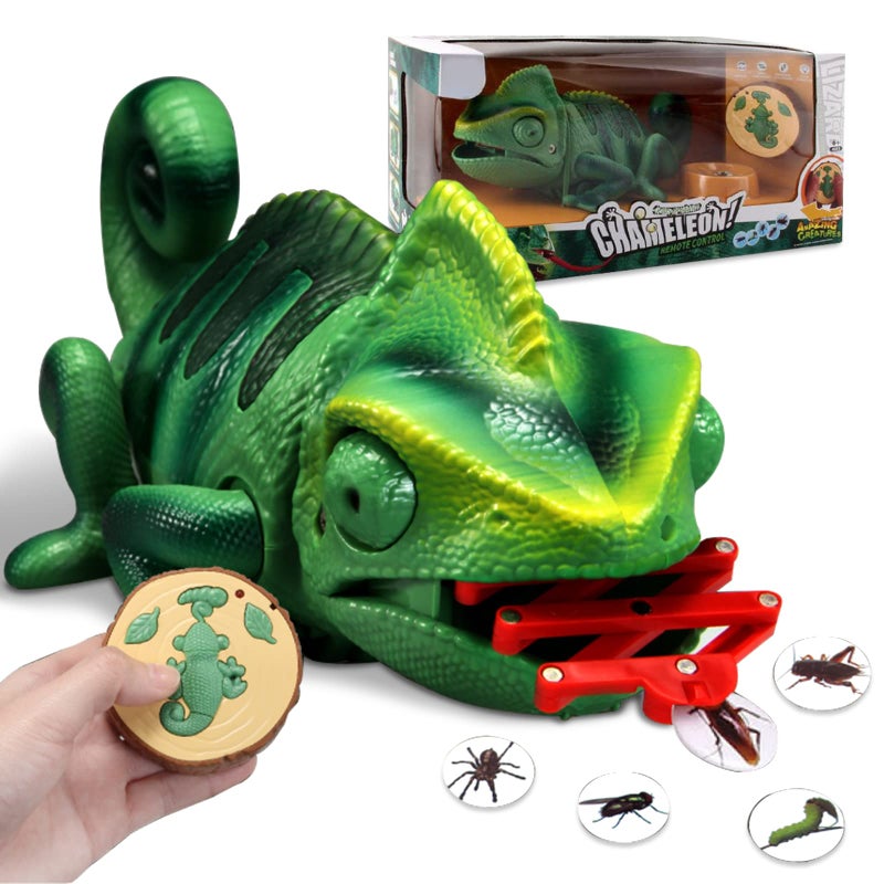 AONTESS Remote Control Chameleon Animal Toys  LED Light Up  Preying Remote Control Electronic Toy with Moving Eyes Walking Color Changing Realistic RC Robot Toy Gift for Boys Kids Age 4 5 6 7 8 Years Old - Image 2