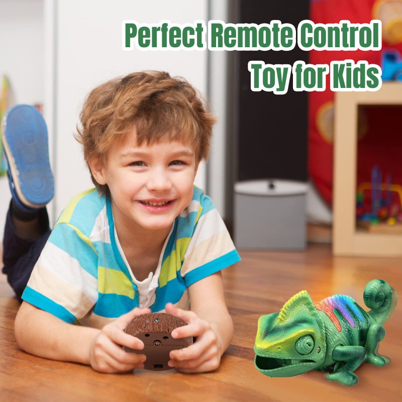 AONTESS Remote Control Chameleon Animal Toys  LED Light Up  Preying Remote Control Electronic Toy with Moving Eyes Walking Color Changing Realistic RC Robot Toy Gift for Boys Kids Age 4 5 6 7 8 Years Old - Image 3