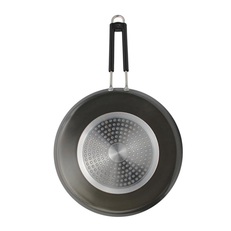 LAZYwindow مقلاة دوسا LAZYwindow مصنوعة من الألمنيوم المؤكسد الصلب مع قاعدة تحريض، 27.5 سم، أسود - Image 3