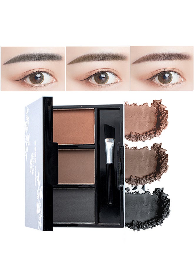 Julystar Makeup powder eyebrow powder 3-color eyebrow set-eyebrow color palette-beauty cosmetic eyebrow pencil for nose shadow-professional makeup eyebrow filler  - Image 1