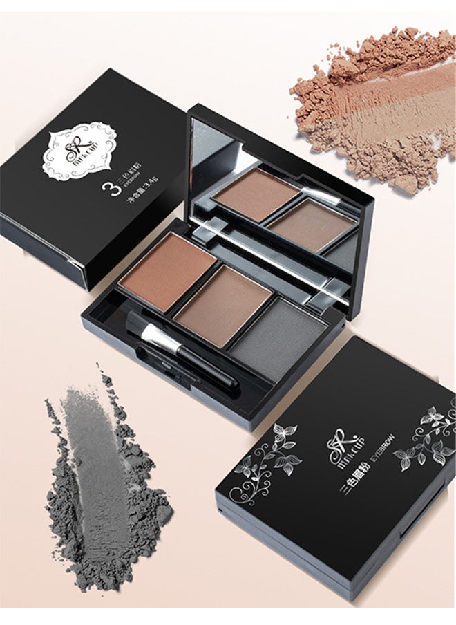 Julystar Makeup powder eyebrow powder 3-color eyebrow set-eyebrow color palette-beauty cosmetic eyebrow pencil for nose shadow-professional makeup eyebrow filler  - Image 3