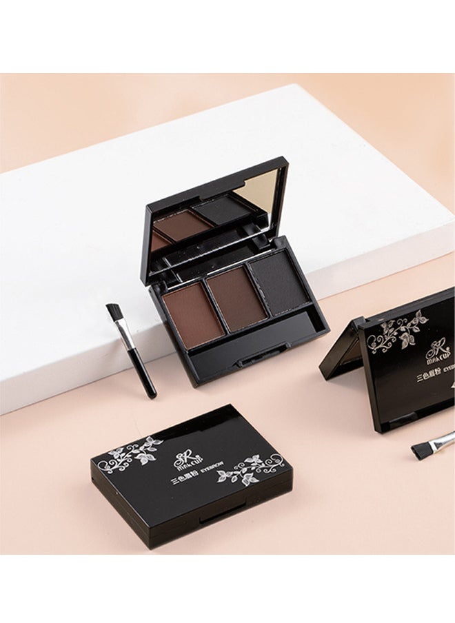 Julystar Makeup powder eyebrow powder 3-color eyebrow set-eyebrow color palette-beauty cosmetic eyebrow pencil for nose shadow-professional makeup eyebrow filler  - Image 5