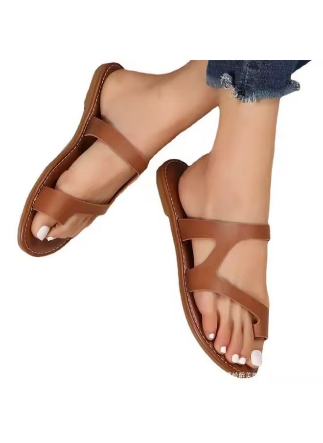 Rup Art Women’s Toe Ring Thong Sandals – Summer Clip Toe Flat Beach Slippers, Comfortable Holiday Footwear  - Image 2