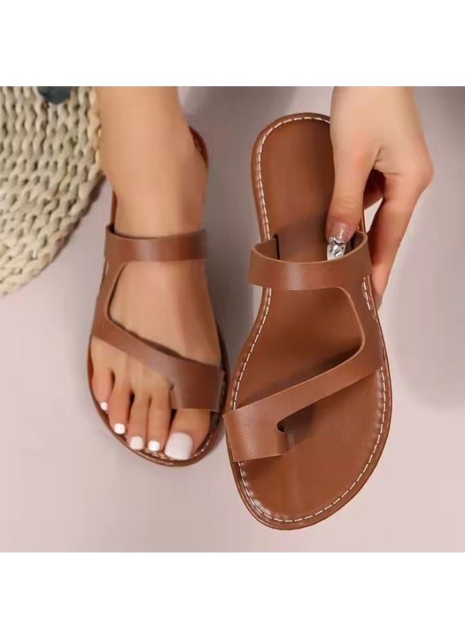 Rup Art Women’s Toe Ring Thong Sandals – Summer Clip Toe Flat Beach Slippers, Comfortable Holiday Footwear  - Image 4