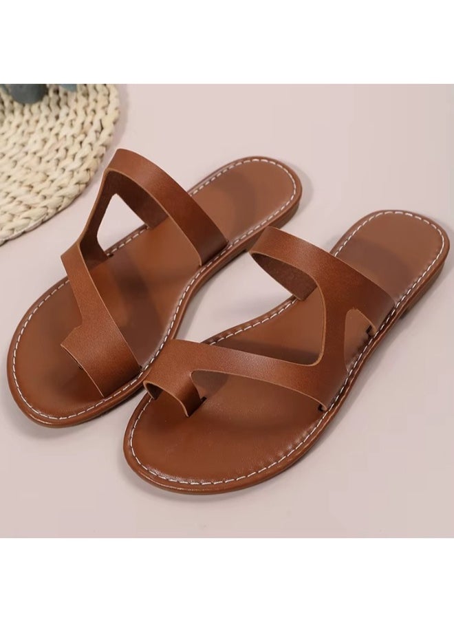 Rup Art Women’s Toe Ring Thong Sandals – Summer Clip Toe Flat Beach Slippers, Comfortable Holiday Footwear  - Image 5