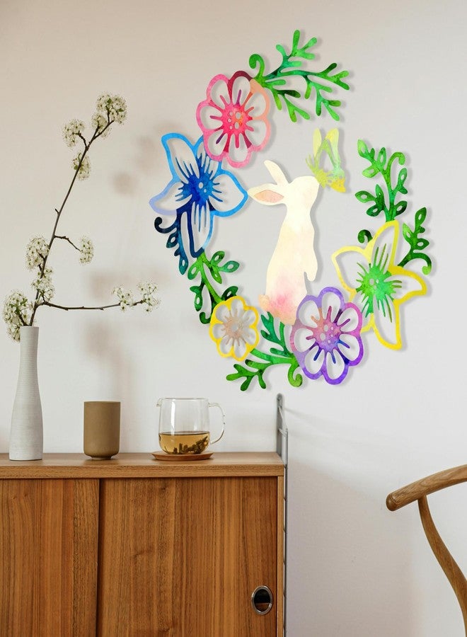 Benziso Easter Decorations for Home Easter Wreath for Front Door Decor Cute Bunny Wall Decorations Spring Wall Decor - Image 3