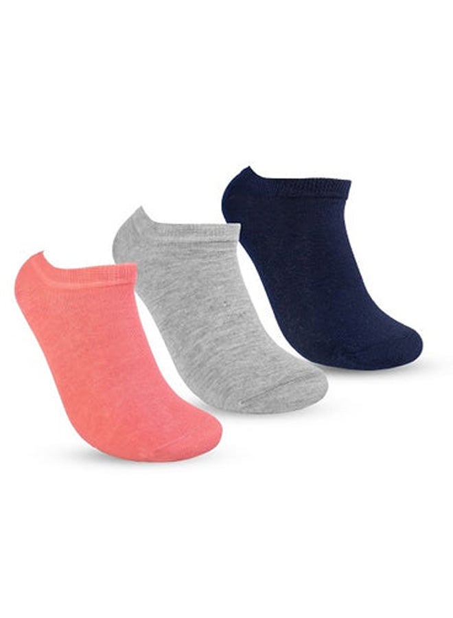 STITCH STITCH Women's Pack of 3 No Show Plain Casual Socks 