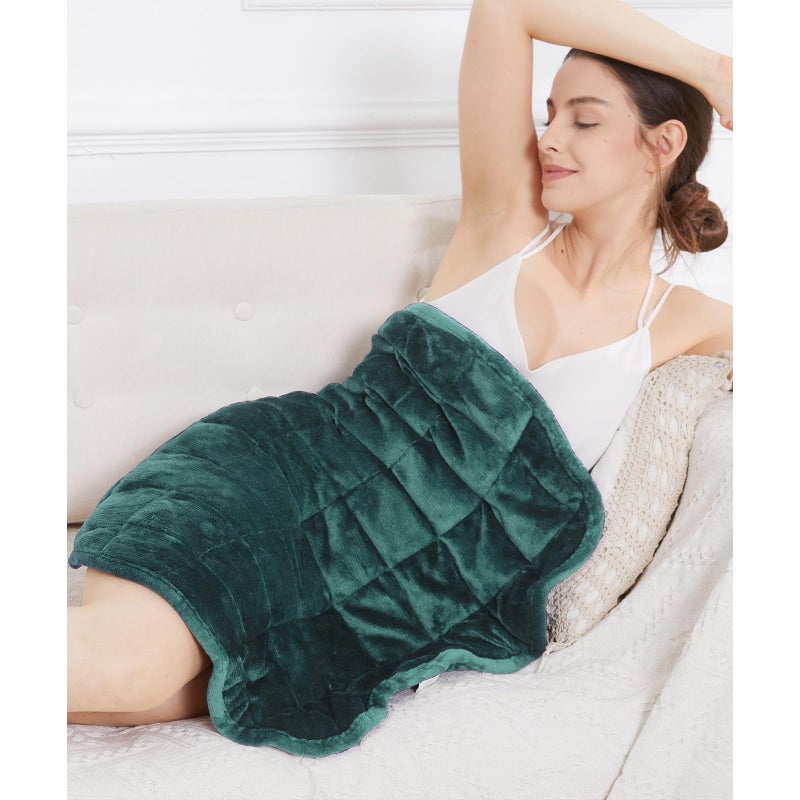Alomidds Weighted Lap Blanket 7lbs, Cozy Breathable Flannel Weighted Lap Pad for Adults, Small Weighted Blanket for Travel, Couch, Green, 29" x 24" - Image 1