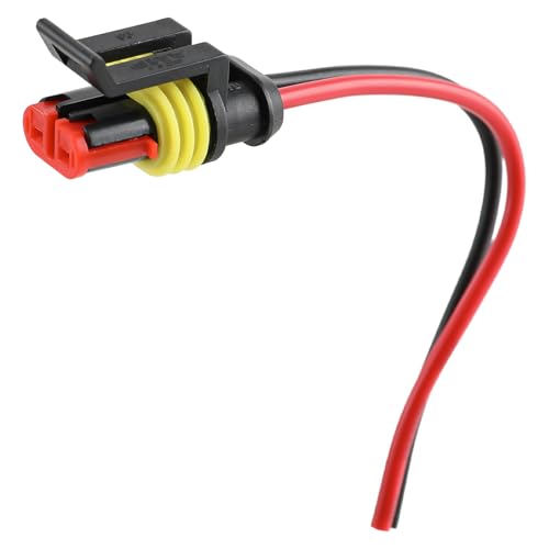 MOTOALL 5 Kits 2 Pin Way 16 AWG Waterproof Connector Male & Female Socket Plug Pigtail Wire Harness Lead Wiring Loom 1.5mm Series Terminal Black for Car Truck Boat Motorcycle Scooter Quad Bike Marine - Image 4