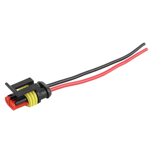 MOTOALL 5 Kits 2 Pin Way 16 AWG Waterproof Connector Male & Female Socket Plug Pigtail Wire Harness Lead Wiring Loom 1.5mm Series Terminal Black for Car Truck Boat Motorcycle Scooter Quad Bike Marine - Image 3