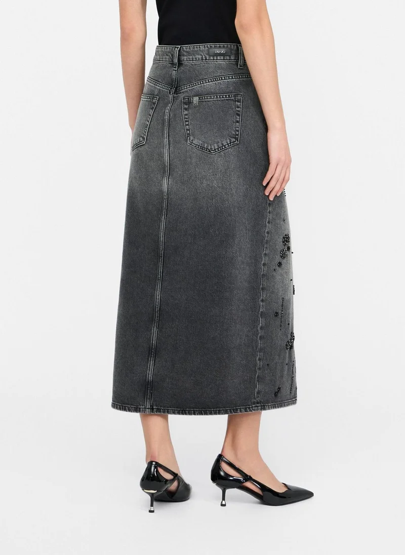 Liu Jo Denim skirt with gemstones