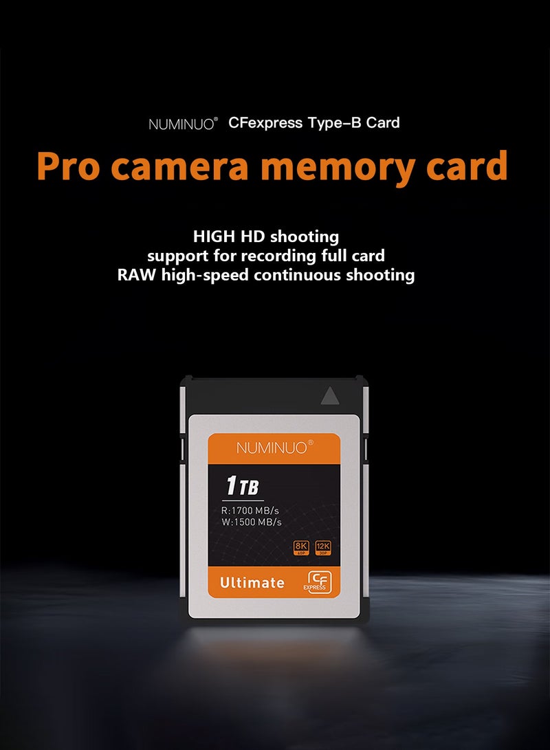 NUMINUO Cfexpress Card Type B, 512GB, 1700Mb/S Read, 1500Mb/S Write - Image 2