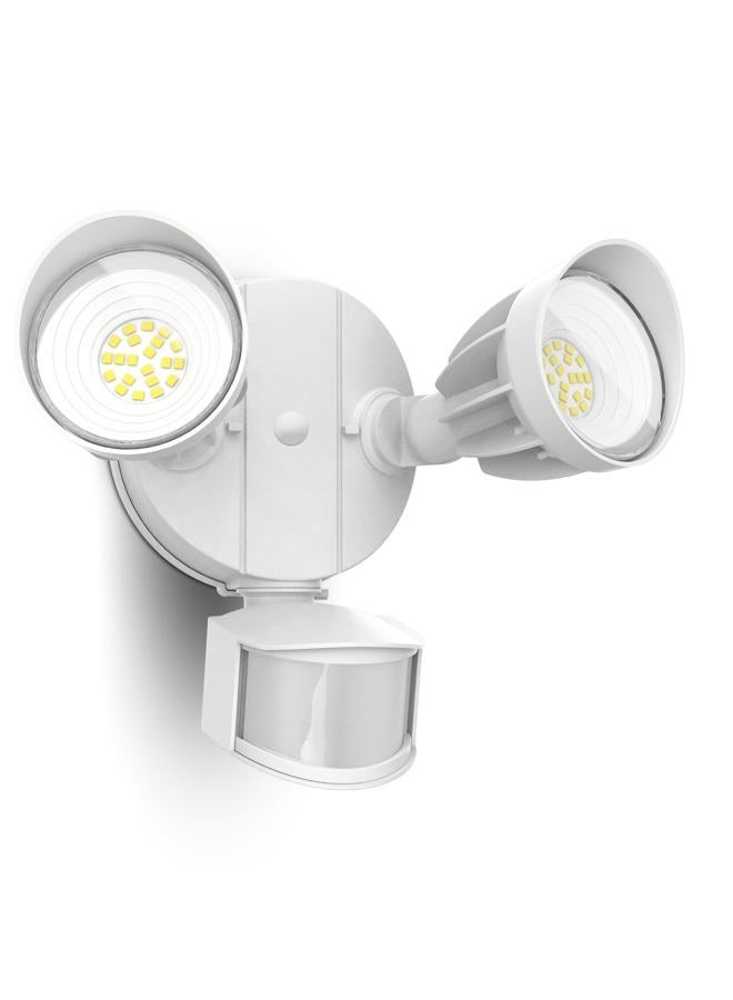 UME LED Security Light Motion Sensor Outdoor Lights, 27W 3000LM, 5000K, IP65 Waterproof, Dusk to Dawn, 2 Head Motion Detector Flood Light for Outside, Garage, Yard (White) - Image 1