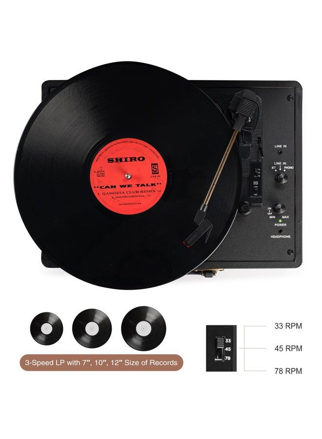 Retrolife Vinyl Record Player 3-Speed Bluetooth Suitcase Portable Belt-Driven Record Player with Built-in Speakers RCA Line Out AUX in Headphone Jack Vintage Turntable - Image 3