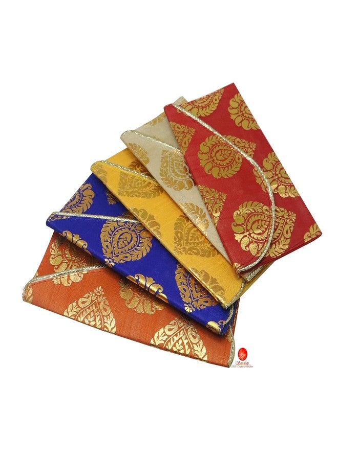 IMAGICART Premium Silk Fabric Cash Envelopes, Multicolor-Printed Money Gift Envelopes for Wedding/Marriage/Birthday/Shagun (Pack of 5) - Image 1