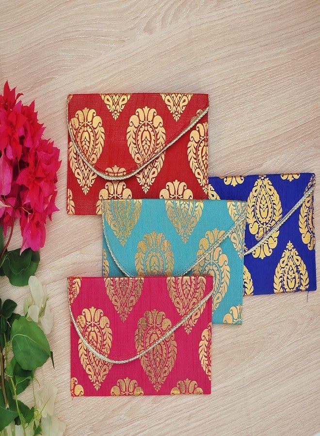 IMAGICART Premium Silk Fabric Cash Envelopes, Multicolor-Printed Money Gift Envelopes for Wedding/Marriage/Birthday/Shagun (Pack of 5) - Image 2