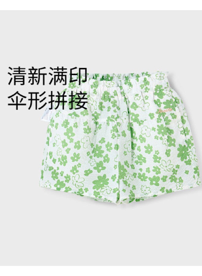 Annil girls' Cotton Shorts - Summer New Floral Bloom Design, Casual & Stylish, Adorable & Sweet - Image 1